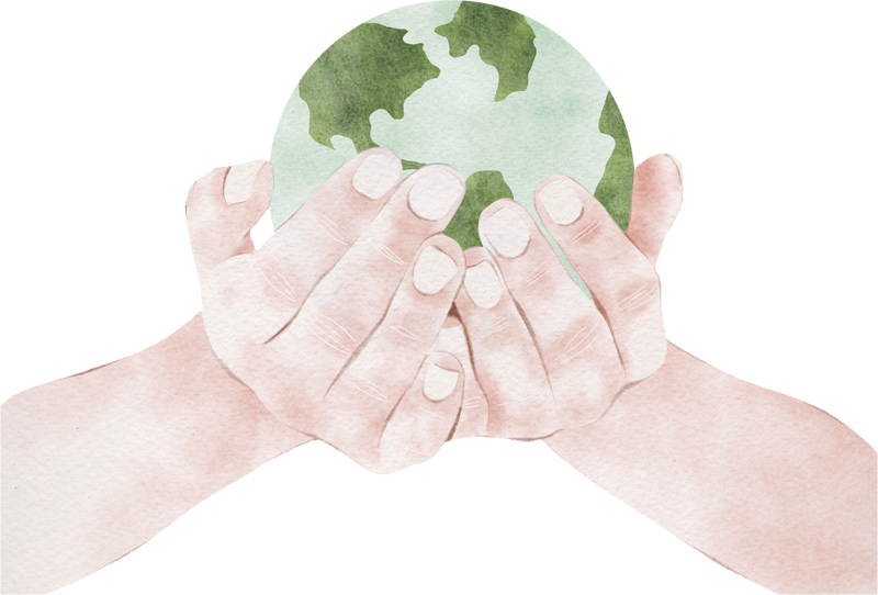 Hand Holding Earth Illustration