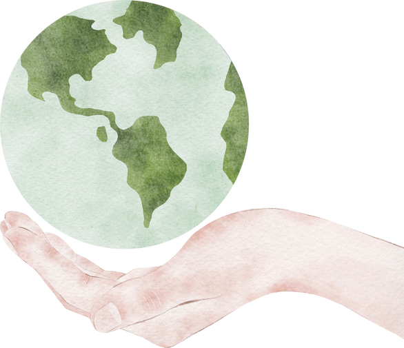 Hand Holding Earth Illustration