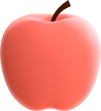 3D School Elements Object Apple