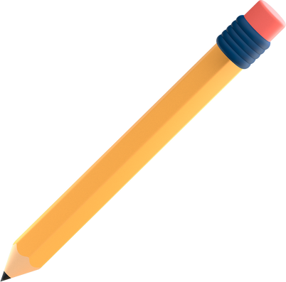 3D School Elements Object Pencil